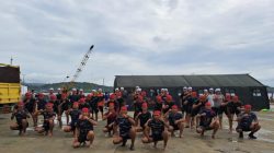 Dukung Pemecahan Gelar Rekor Muri, Lanal Nias Laksanakan Water Trappen Dalam Rangka Merayakan HUT TNI ke-77.