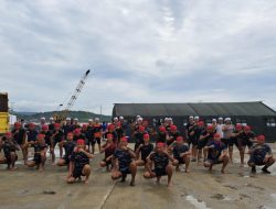 Dukung Pemecahan Gelar Rekor Muri, Lanal Nias Laksanakan Water Trappen Dalam Rangka Merayakan HUT TNI ke-77.